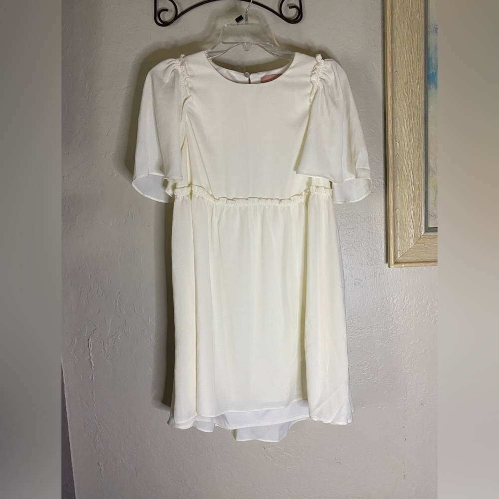 Show Me Your MuMu Brooks Baby Doll Mini Dress in;cream